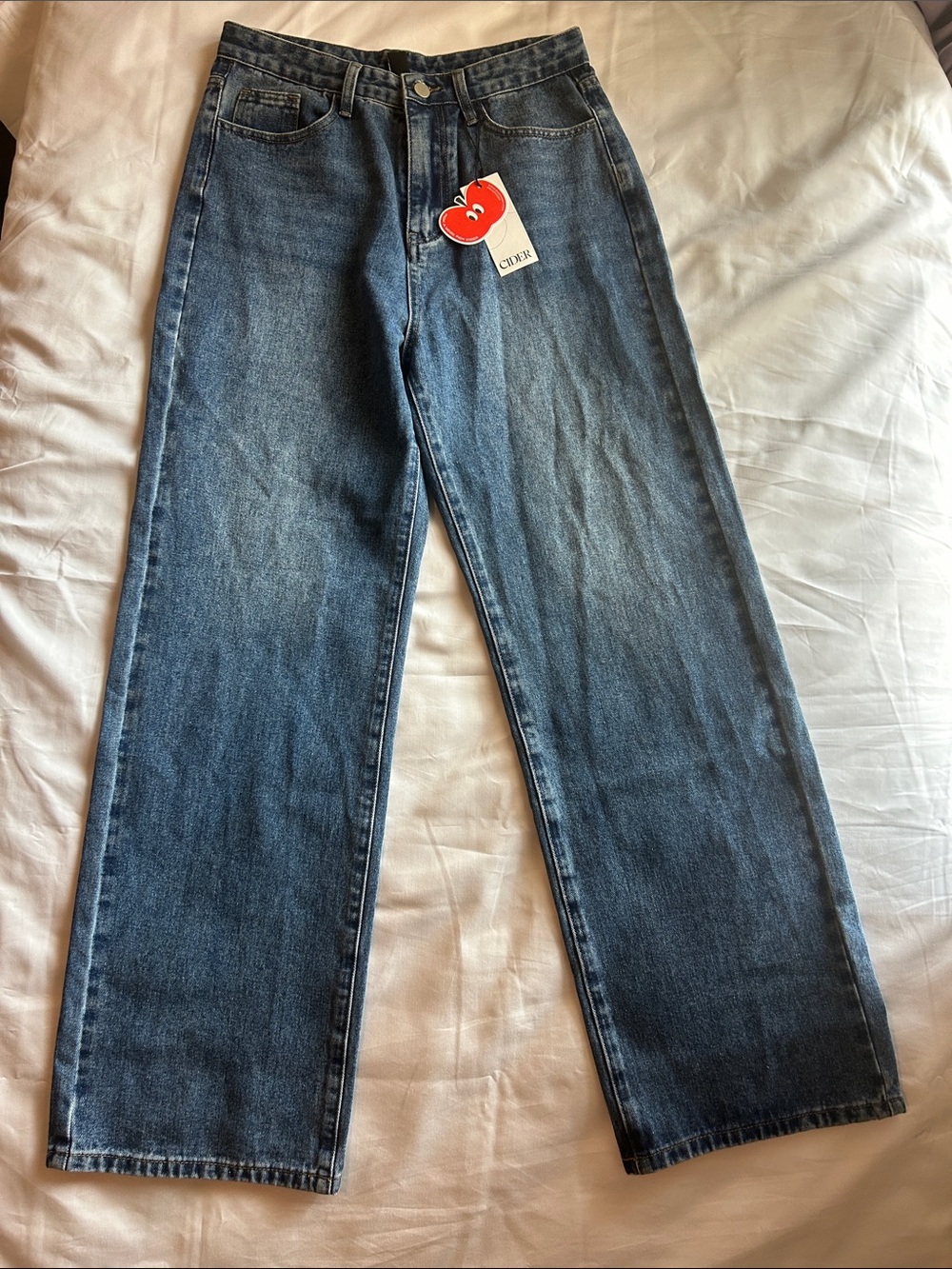 Cider Dark Blue Wide Leg Jeans